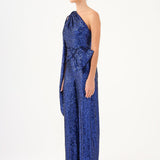 Asymmetric Collar Sequined Jumpsuit