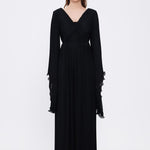 V Neck Chiffon Long Evening Dress