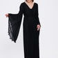 V Neck Chiffon Long Evening Dress