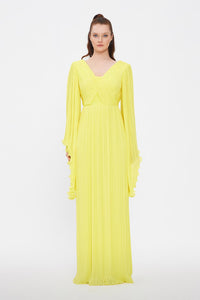 V Neck Chiffon Long Evening Dress