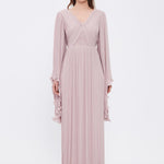 V Neck Chiffon Long Evening Dress