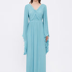 V Neck Chiffon Long Evening Dress