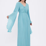 V Neck Chiffon Long Evening Dress