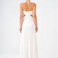 Bead Detailed Long Evening Dress with Neck Straps