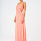 Bead Detailed Long Evening Dress with Neck Straps