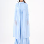 Bead Embroidered Hijab Chiffon Long Evening Dress