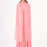 Bead Embroidered Hijab Chiffon Long Evening Dress