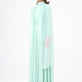 Bead Embroidered Hijab Chiffon Long Evening Dress