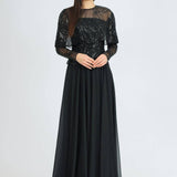 Long Sleeve Evening Dress with Bolero