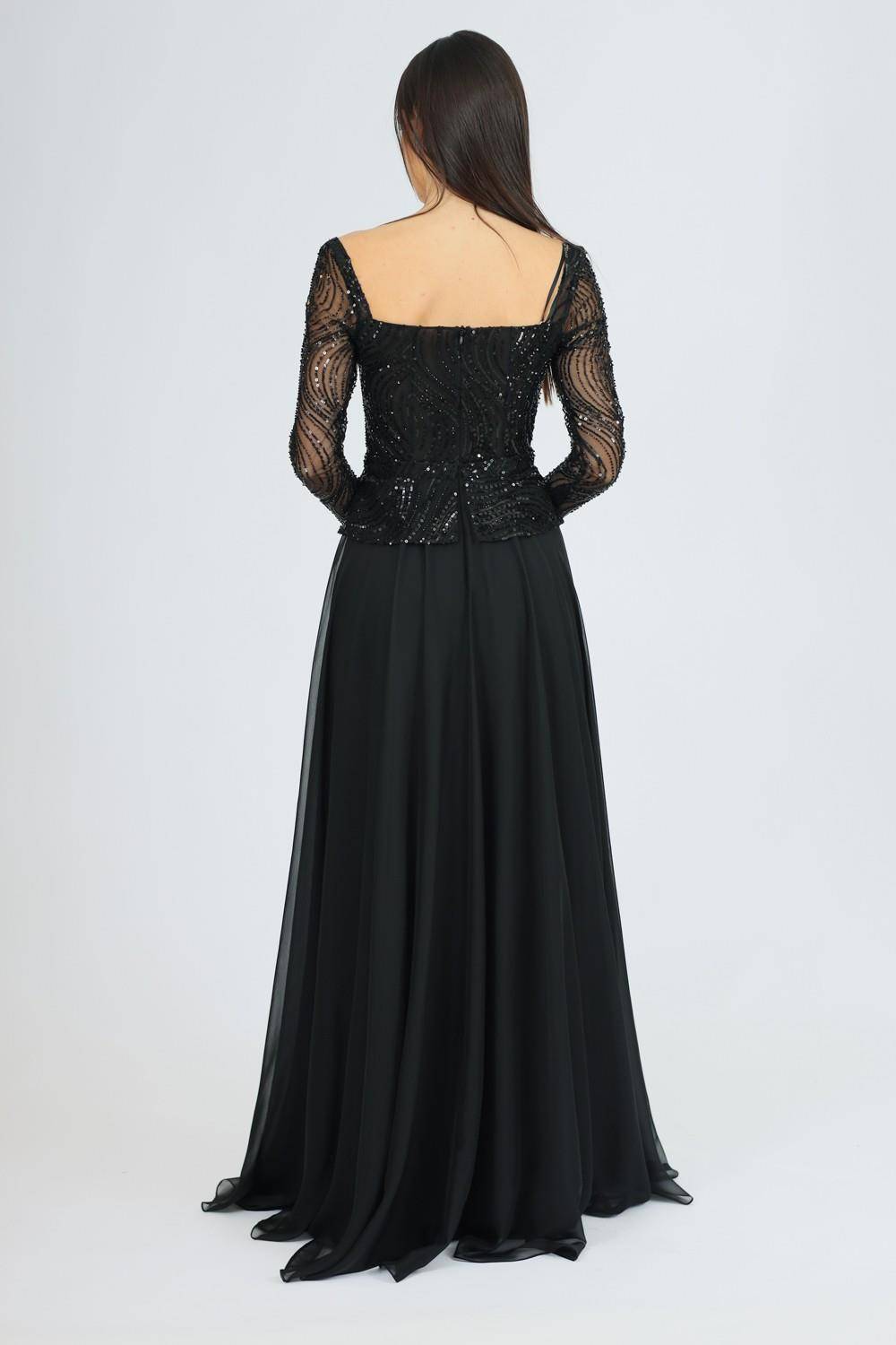 Long Sleeve Evening Dress with Bolero