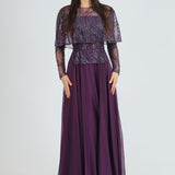 Long Sleeve Evening Dress with Bolero - 2021C