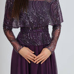 Long Sleeve Evening Dress with Bolero