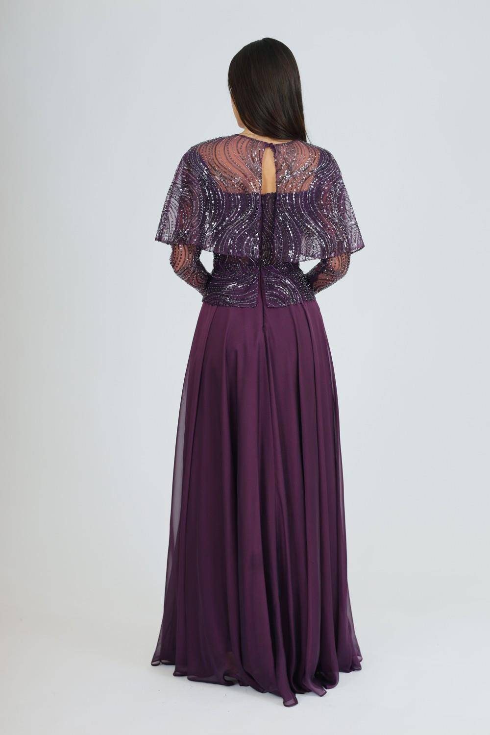 Long Sleeve Evening Dress with Bolero