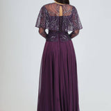 Long Sleeve Evening Dress with Bolero