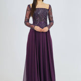 Long Sleeve Evening Dress with Bolero