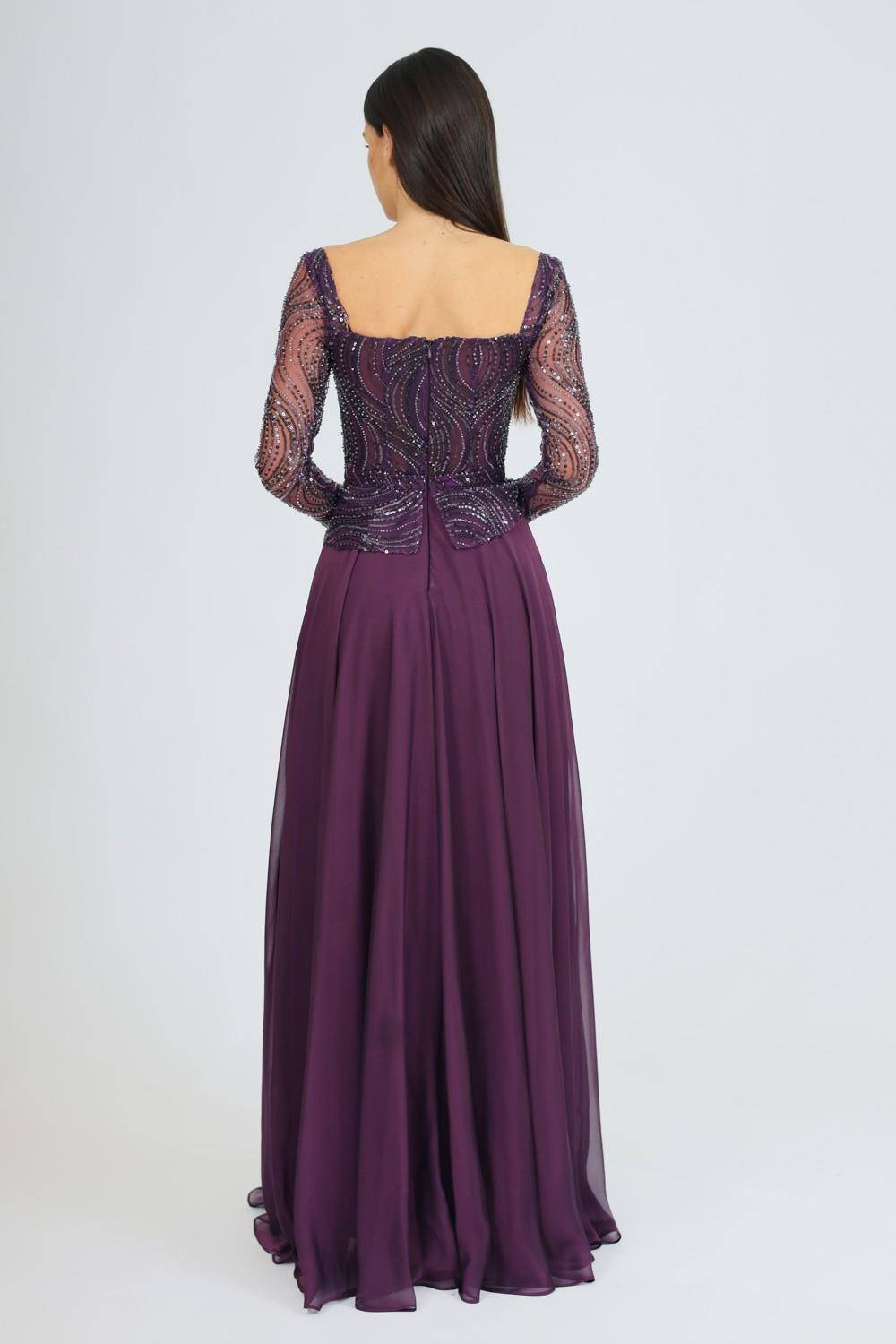 Long Sleeve Evening Dress with Bolero