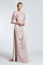 Bust Embroidered Draped Long Evening Dress