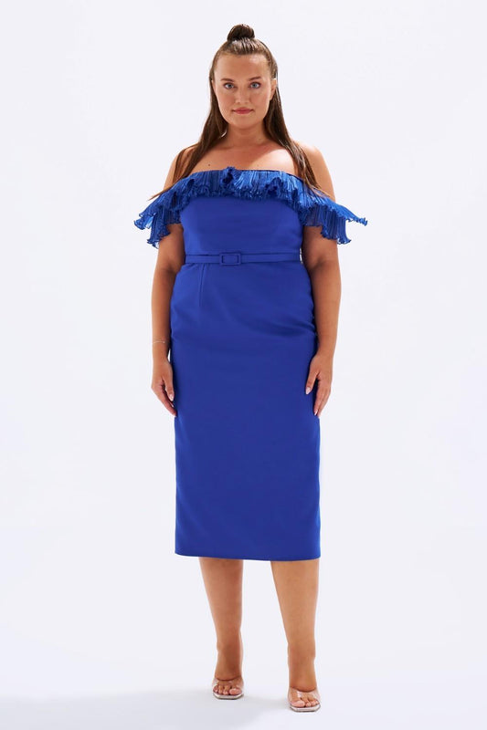 Bust Embroidered Plus Size Evening Dress - 6001C