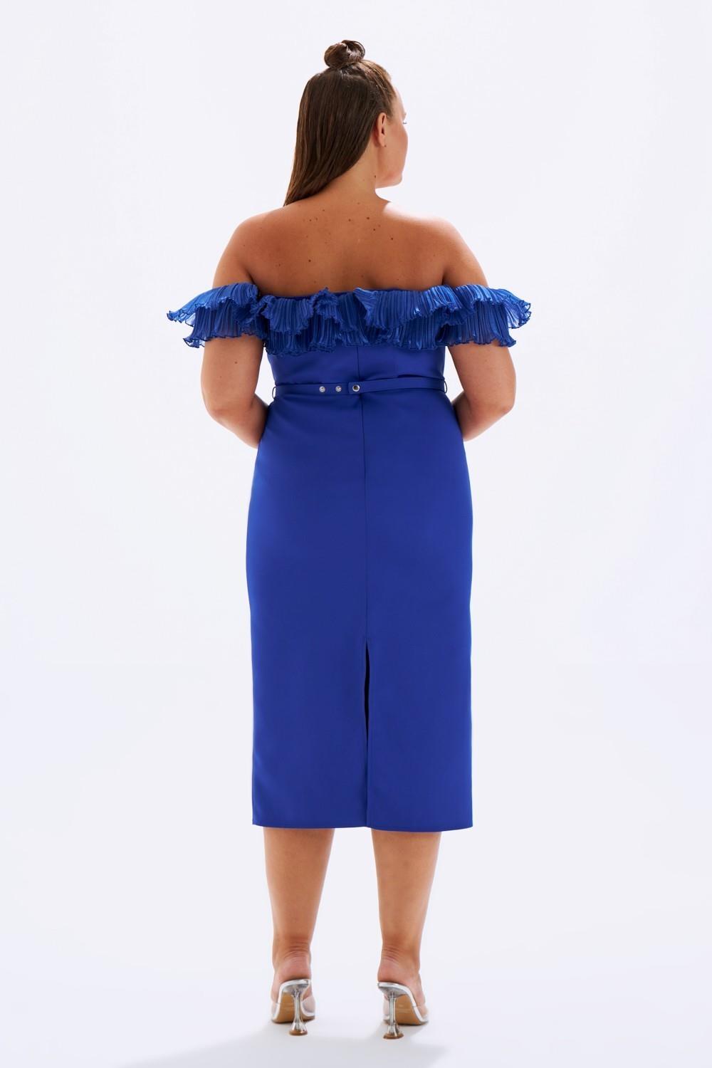 Bust Embroidered Plus Size Evening Dress