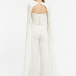 Chiffon Caped Strapless Jumpsuit