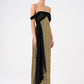 Chiffon Low Shoulder Stone Long Evening Dress