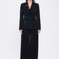 Collar Detailed Wide Leg Black Suit