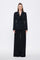 Collar Detailed Wide Leg Black Suit