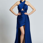 Cross Neck Long Tail Short Evening Dress