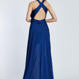 Cross Neck Long Tail Short Evening Dress - 2201