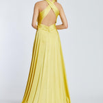 Cross Neck Long Tail Short Evening Dress