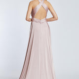 Cross Neck Long Tail Short Evening Dress - 2201