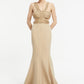 Embroidered Fabric Rhinestone Embroidered Decollete Long Evening Dress