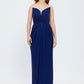 Dragee Collar Stone Embroidered Long Evening Dress