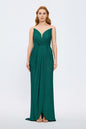 Dragee Collar Stone Embroidered Long Evening Dress