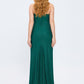 Dragee Collar Stone Embroidered Long Evening Dress