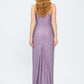 Dragee Collar Stone Embroidered Long Evening Dress