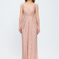 Dragee Collar Stone Embroidered Long Evening Dress