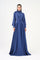 Shawl Stand Collar Hijab Long Evening Dresss