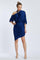 Draped Balloon Sleeve Short Evening Dress