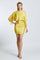 Draped Balloon Sleeve Short Evening Dress