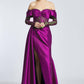 Draped Embroidered Long Evening Dress