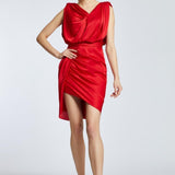 Draped Short Evening Dress