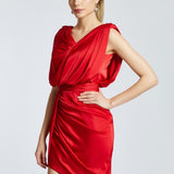 Draped Short Evening Dress