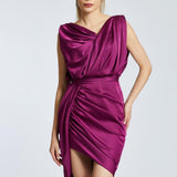 Draped Short Evening Dress - 2204