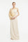 Rhinestone Applied Single Sleeve Long Evening Dress