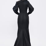 Embroidered Balloon Sleeves Long Hijab Evening Dress