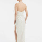 Embroidered Fabric Strapless Long Evening Dress