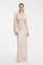 Embroidered Veiling Long Evening Dress