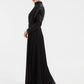 Embroidered Long Sleeve Veiling Long Evening Dress