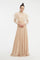 Embroidered Long Sleeve Veiling Long Evening Dress